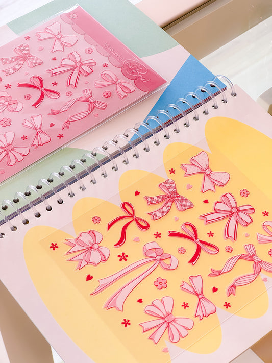 Pink Bows Transparent Sticker Sheet