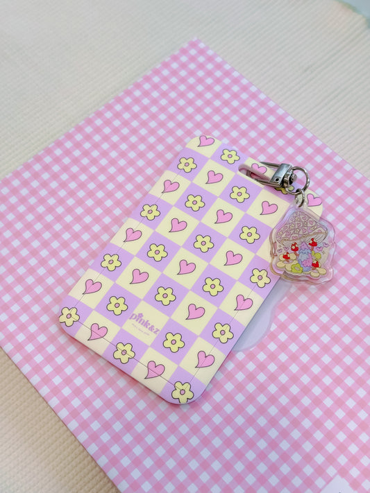 (NO lanyard) Card Case & Mini Keychain Set