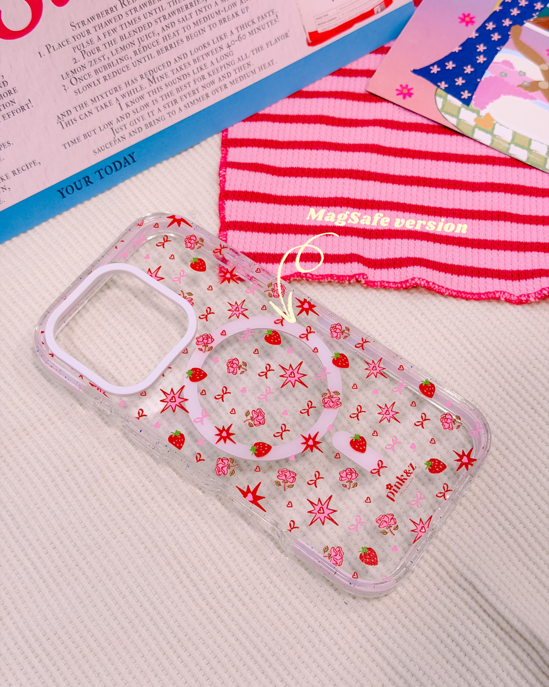 Strawberry Burst Transparent Impact iPhone Case
