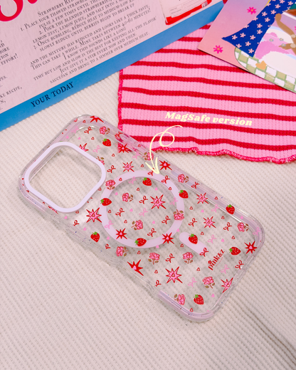 Strawberry Burst Transparent Impact iPhone Case