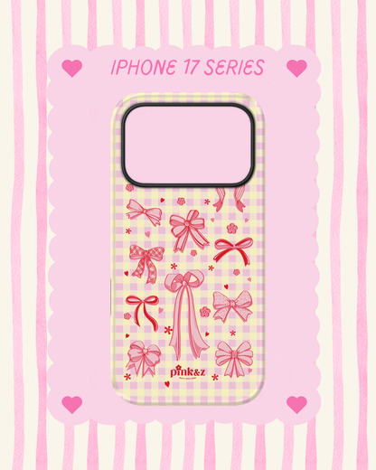 Gingham Pink Bow Phone Case