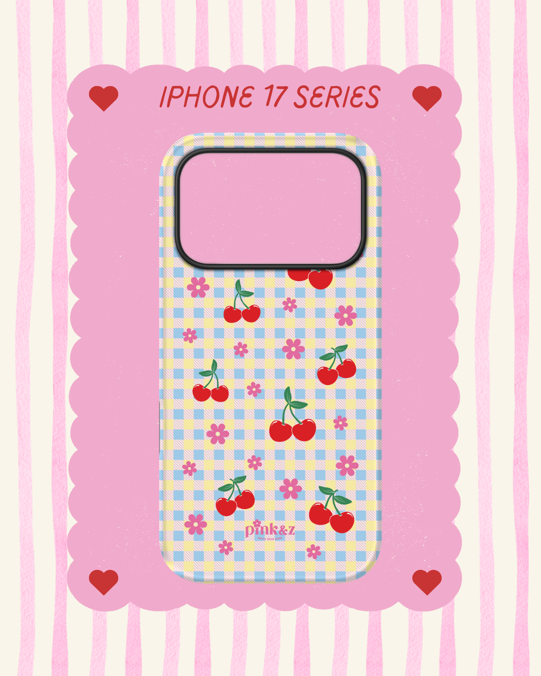 Blue Gingham Cherry Phone Case