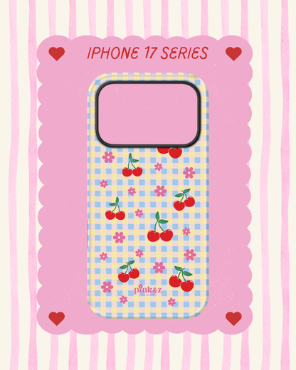 Blue Gingham Cherry Phone Case