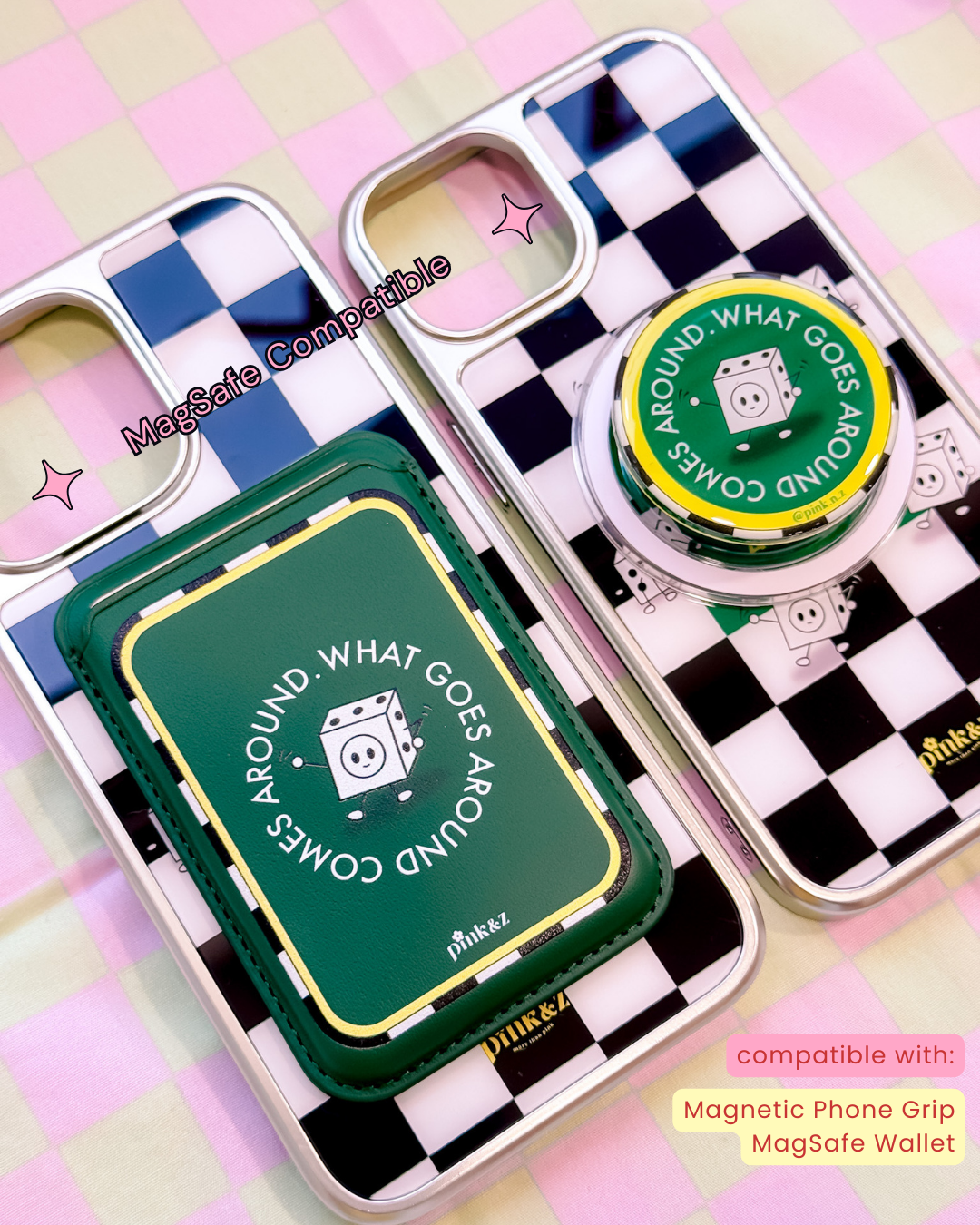 Checkered Dice Metallic Magnetic iPhone Case