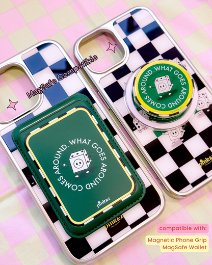 Checkered Dice Metallic Magnetic iPhone Case