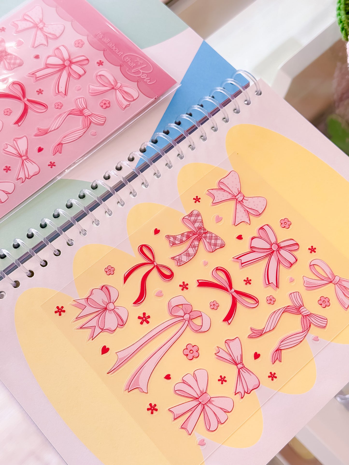 Pink Bows Transparent Sticker Sheet