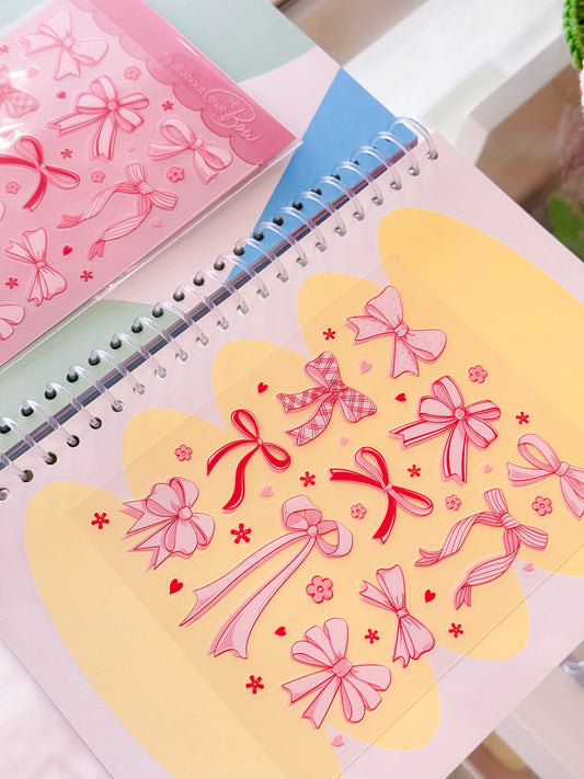 Pink Bows Transparent Sticker Sheet