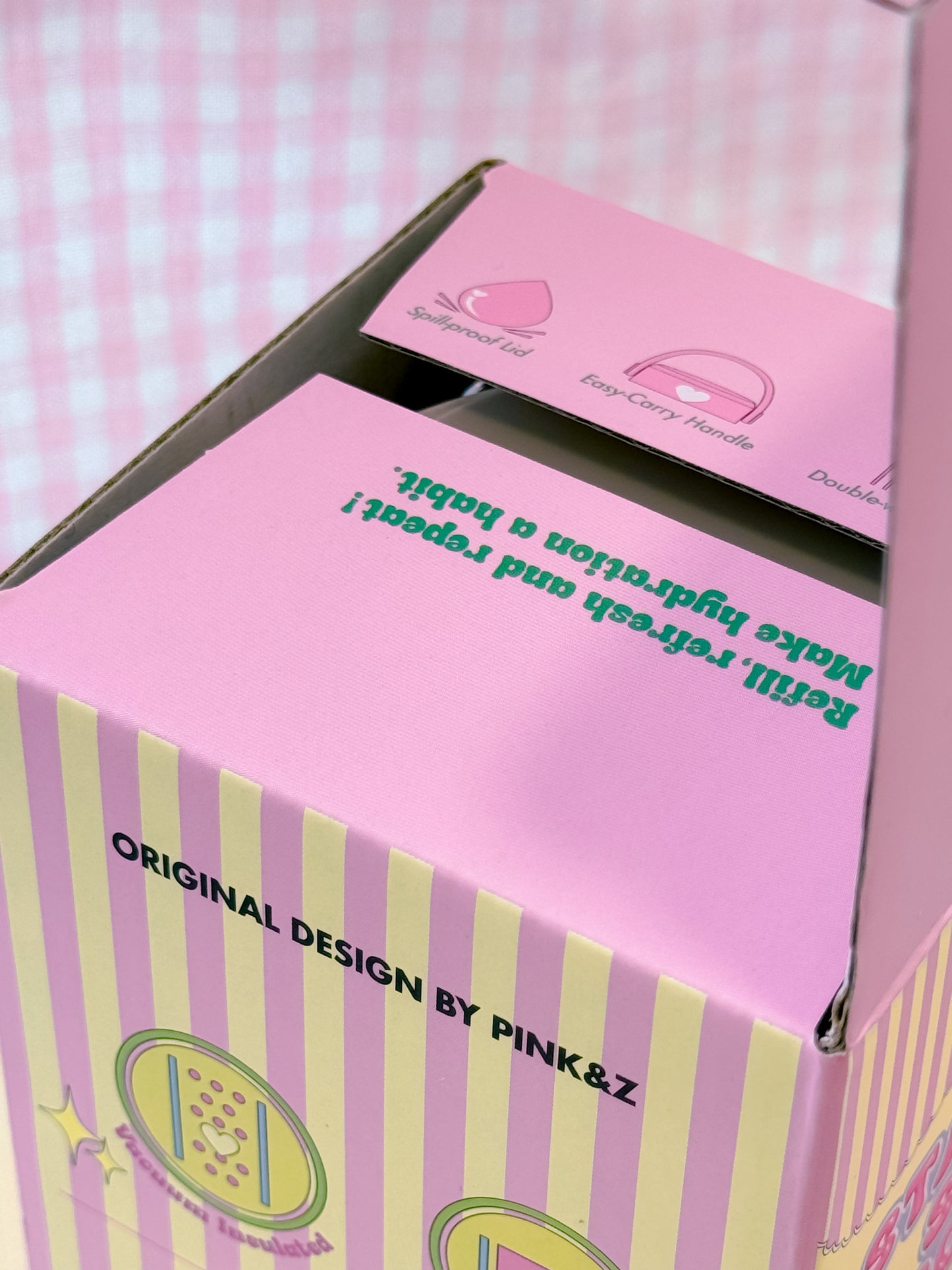 Stainless Steel Bottle with Handle & Spill Proof Lid