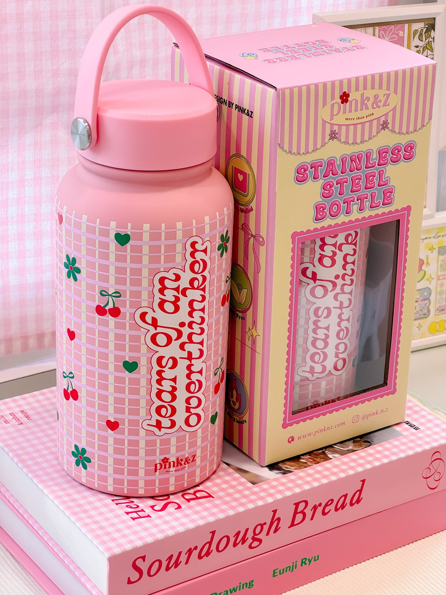 Stainless Steel Bottle with Handle & Spill Proof Lid