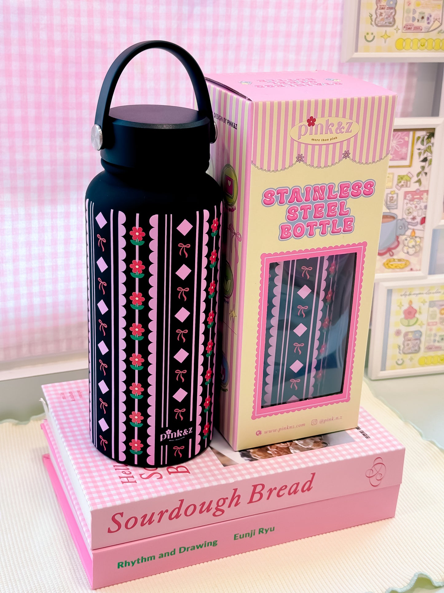 Stainless Steel Bottle with Handle & Spill Proof Lid