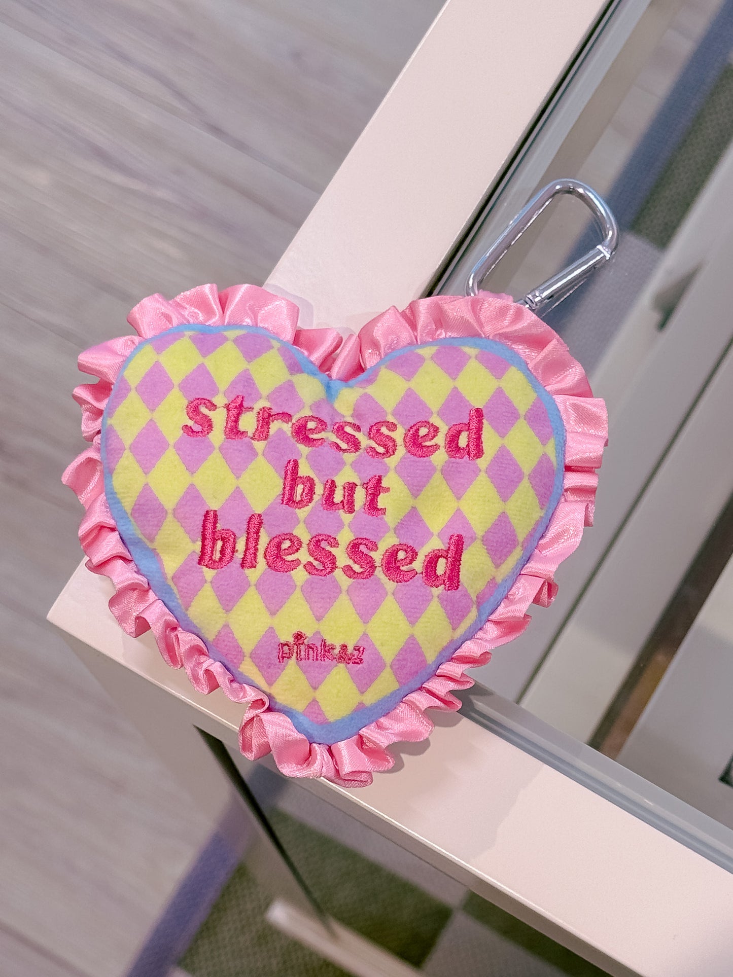 Stressed but Blessed Plush Pouch Bag Charm