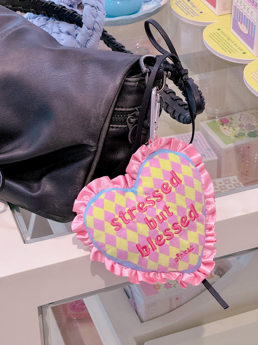 Stressed but Blessed Plush Pouch Bag Charm