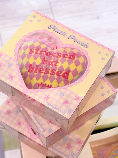 Stressed but Blessed Plush Pouch Bag Charm