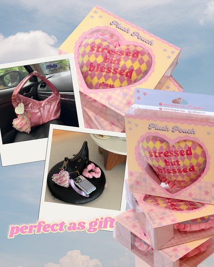 Stressed but Blessed Plush Pouch Bag Charm