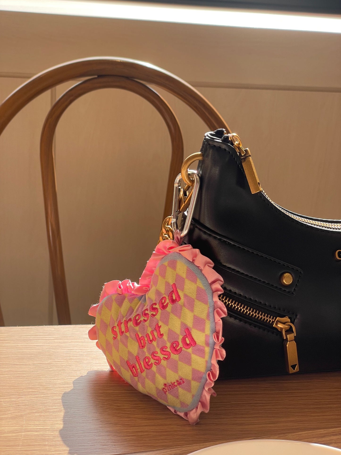 Stressed but Blessed Plush Pouch Bag Charm