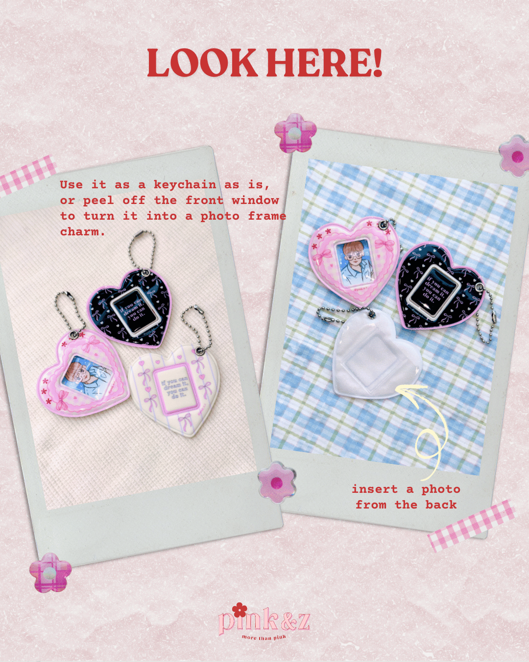 [Blind Pack] Puffy Heart Mini Keychain with Photo Frame / Idol photo keychain