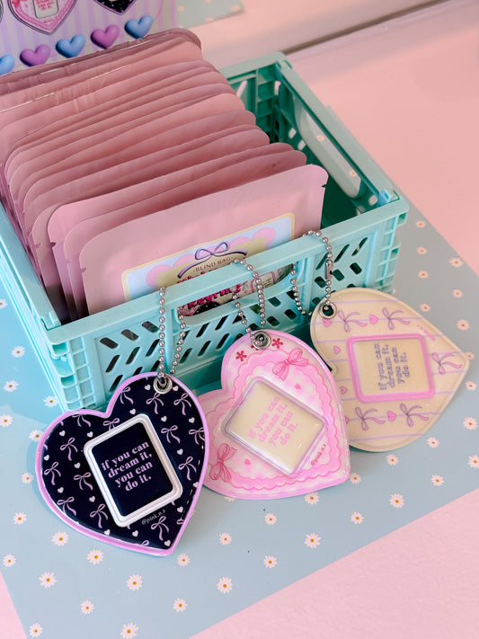 [Blind Pack] Puffy Heart Mini Keychain with Photo Frame / Idol photo keychain