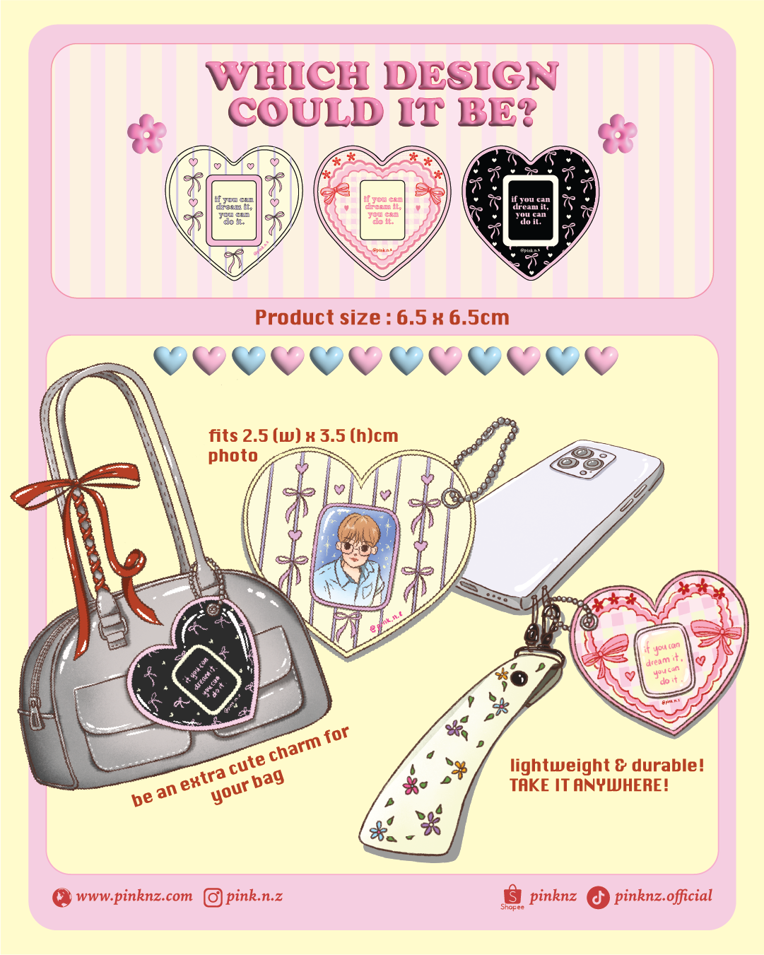 [Blind Pack] Puffy Heart Mini Keychain with Photo Frame / Idol photo keychain