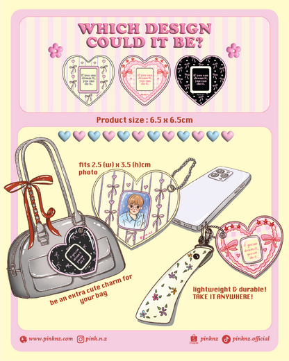 [Blind Pack] Puffy Heart Mini Keychain with Photo Frame / Idol photo keychain