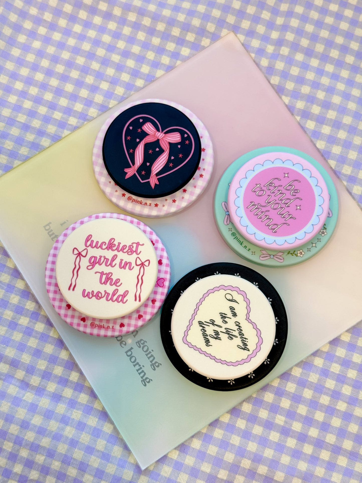 Positivity Round Matte Magnetic Phone Grip (complimentary Magnetic Ring sticker)