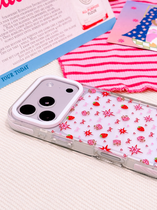 Strawberry Burst Transparent Impact iPhone Case