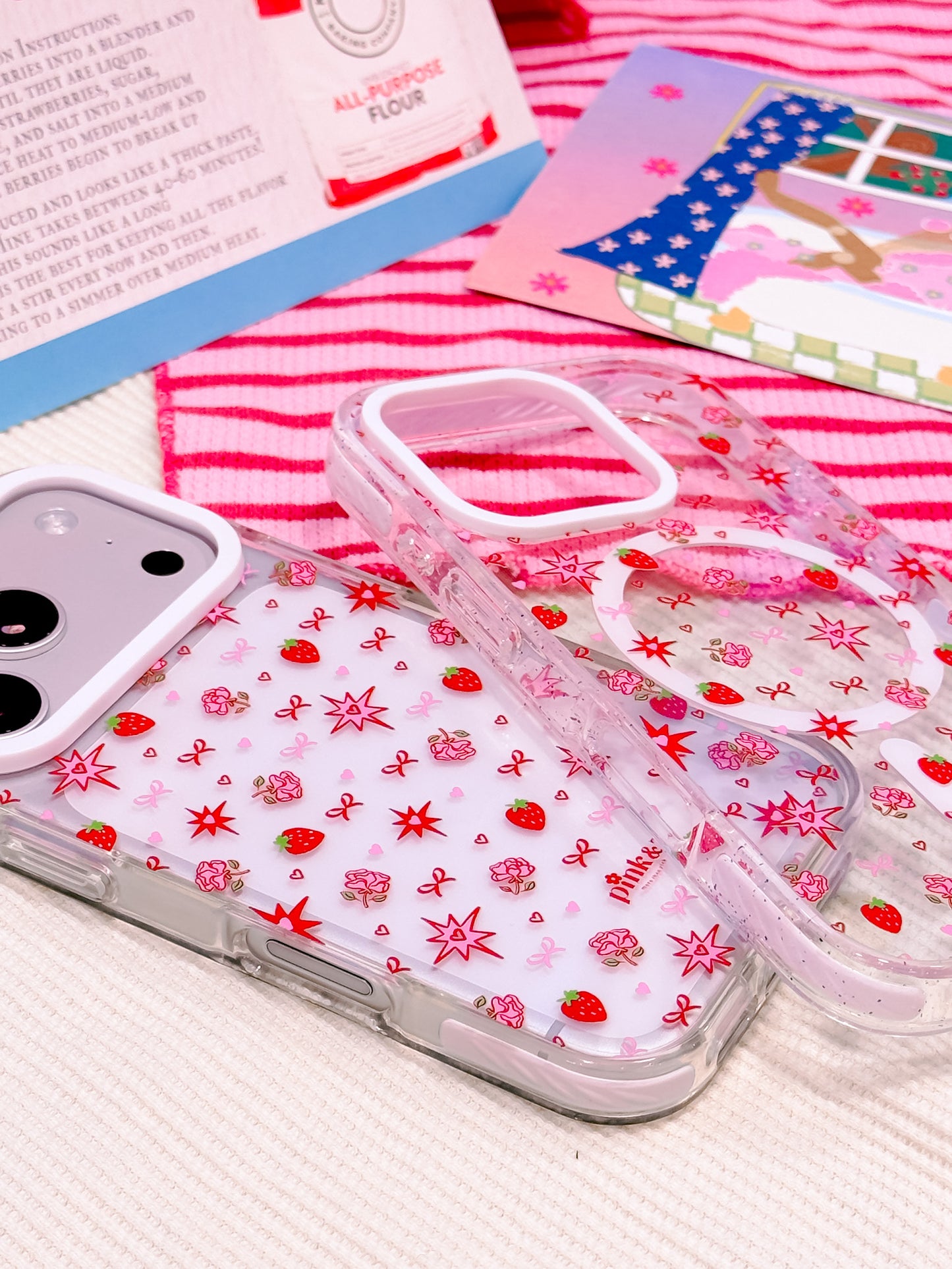 Strawberry Burst Transparent Impact iPhone Case