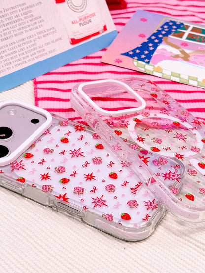 Strawberry Burst Transparent Impact iPhone Case