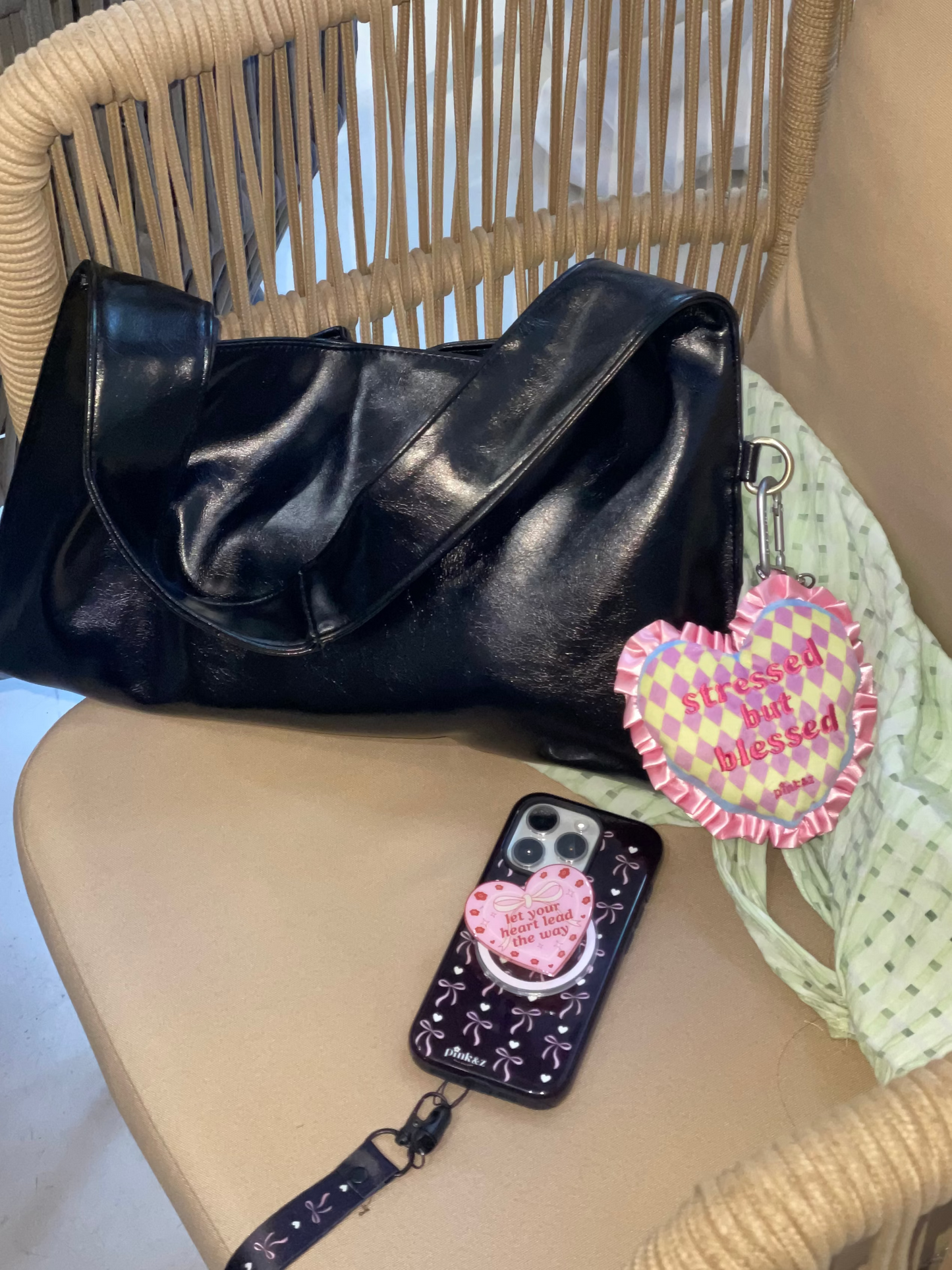 Stressed but Blessed Plush Pouch Bag Charm