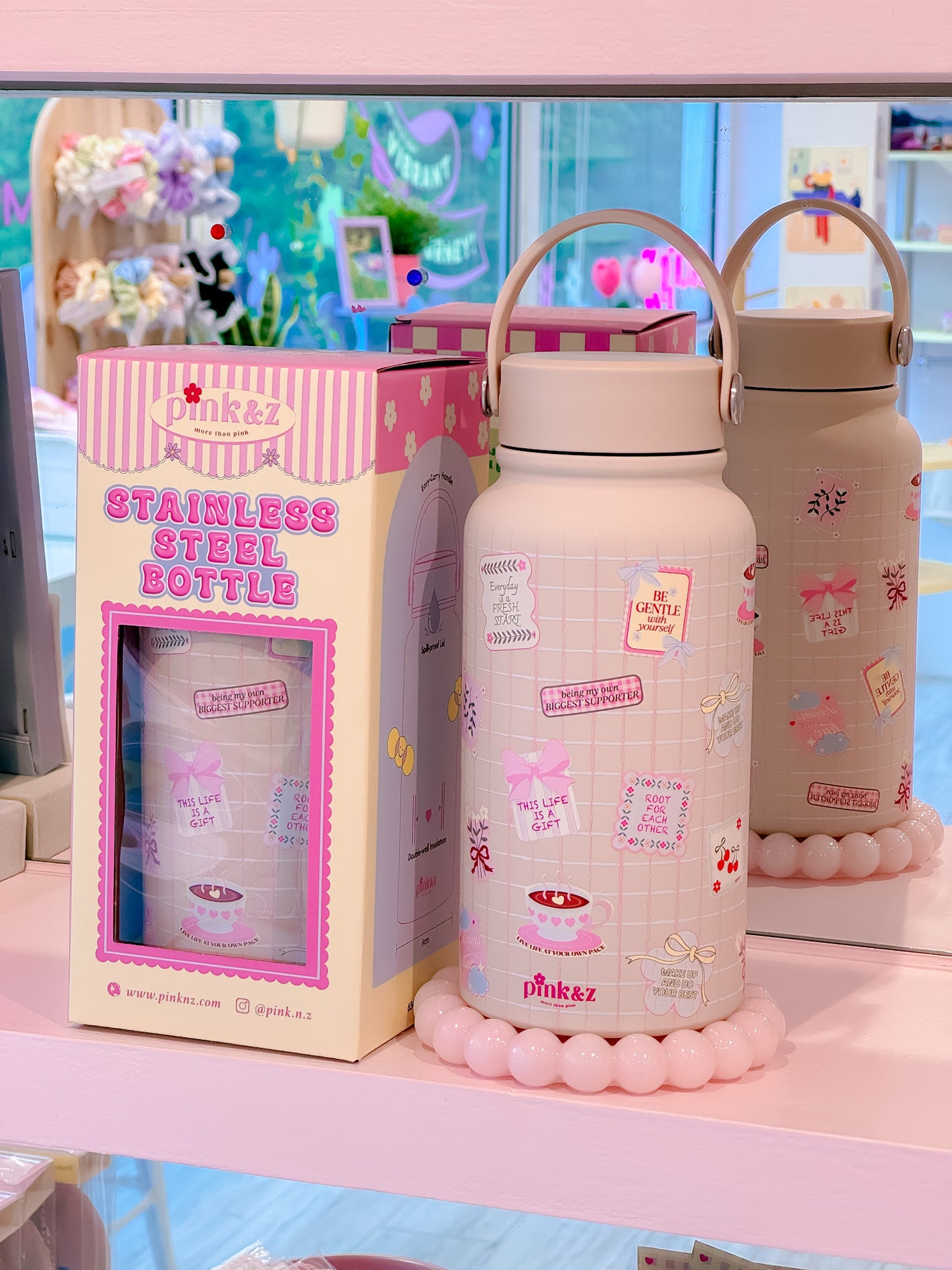 Stainless Steel Bottle with Handle & Spill Proof Lid