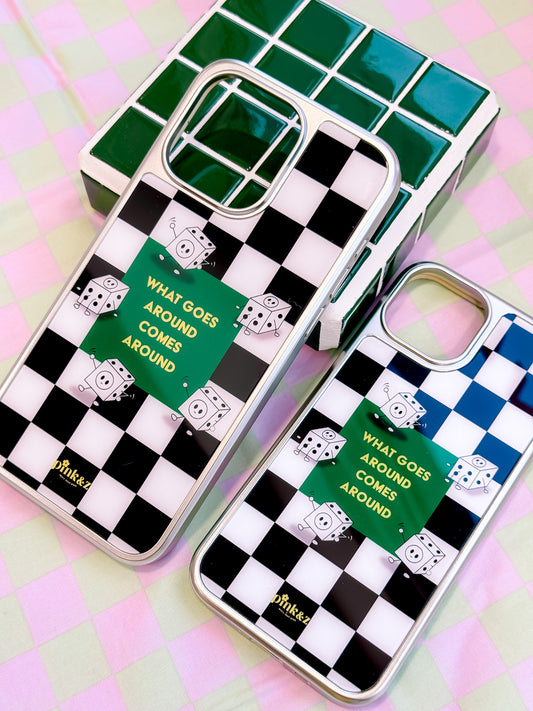 Checkered Dice Metallic Magnetic iPhone Case
