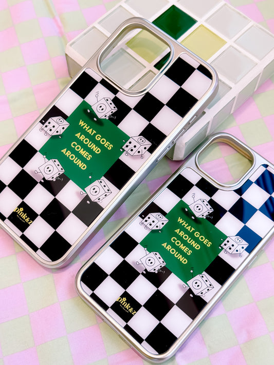 Checkered Dice Metallic Magnetic iPhone Case