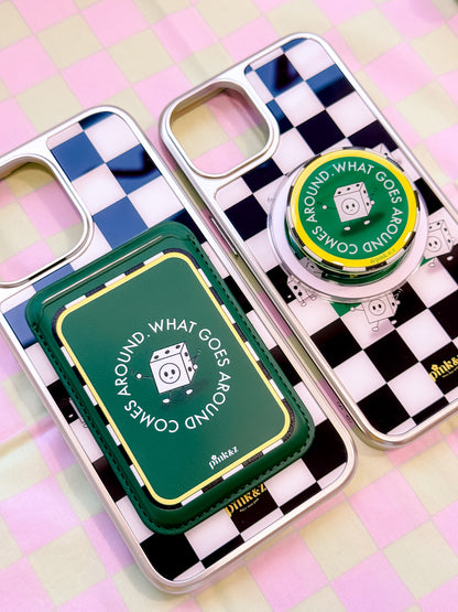 Checkered Dice Metallic Magnetic iPhone Case
