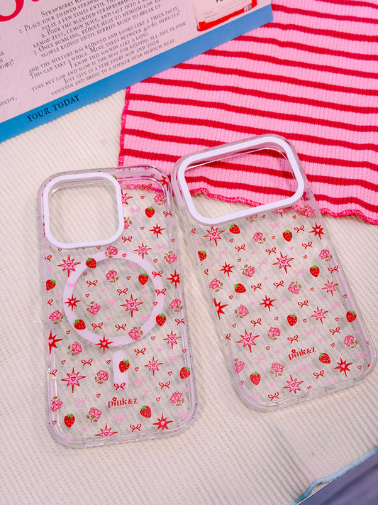 Strawberry Burst Transparent Impact iPhone Case