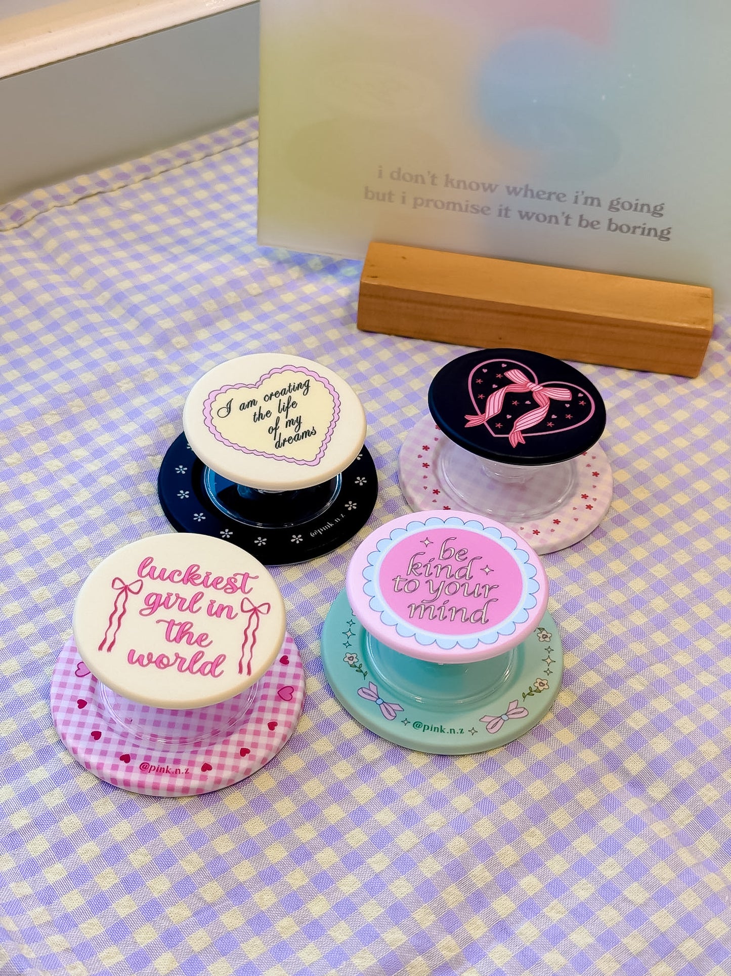 Positivity Round Matte Magnetic Phone Grip (complimentary Magnetic Ring sticker)