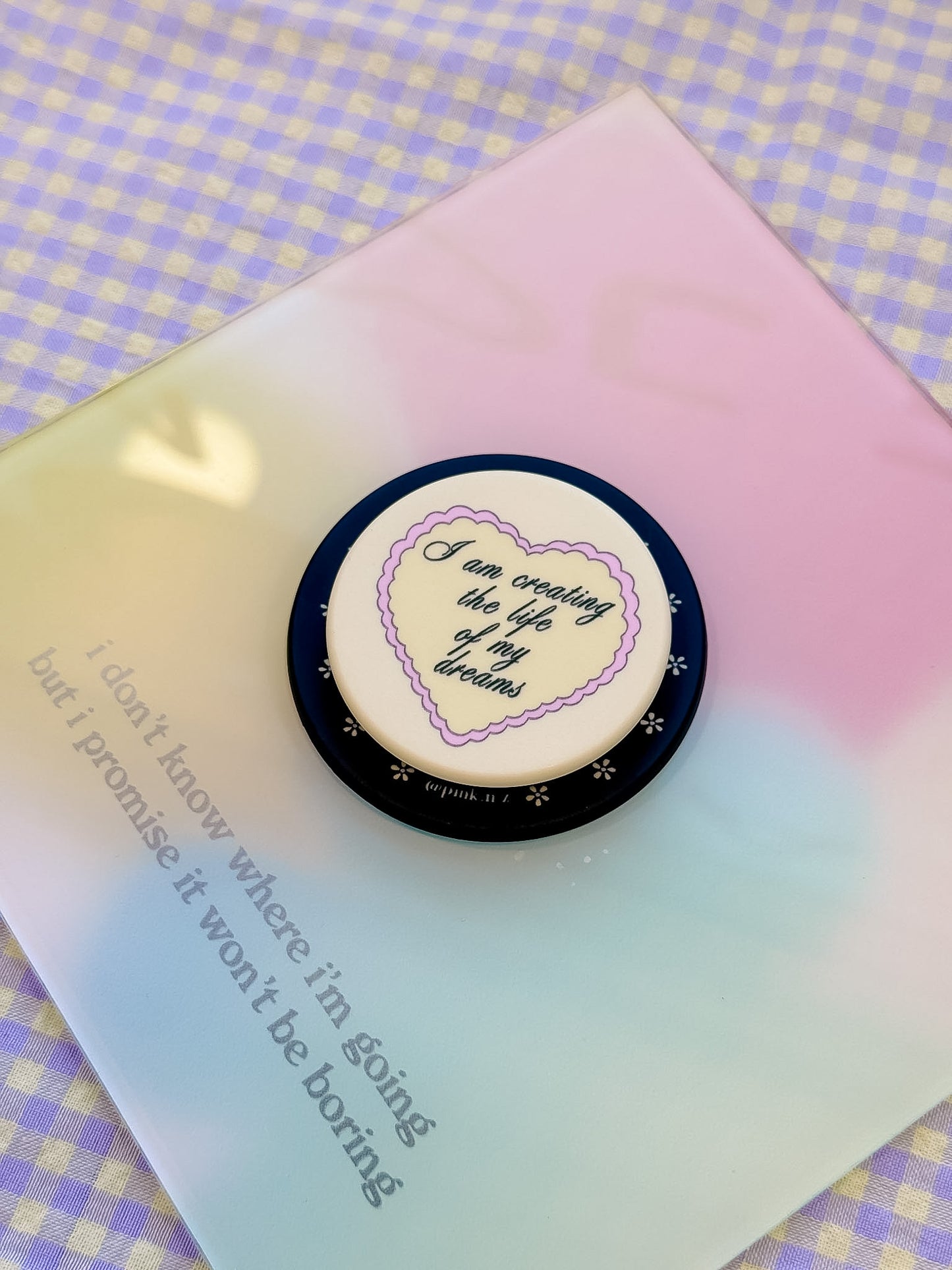 Positivity Round Matte Magnetic Phone Grip (complimentary Magnetic Ring sticker)