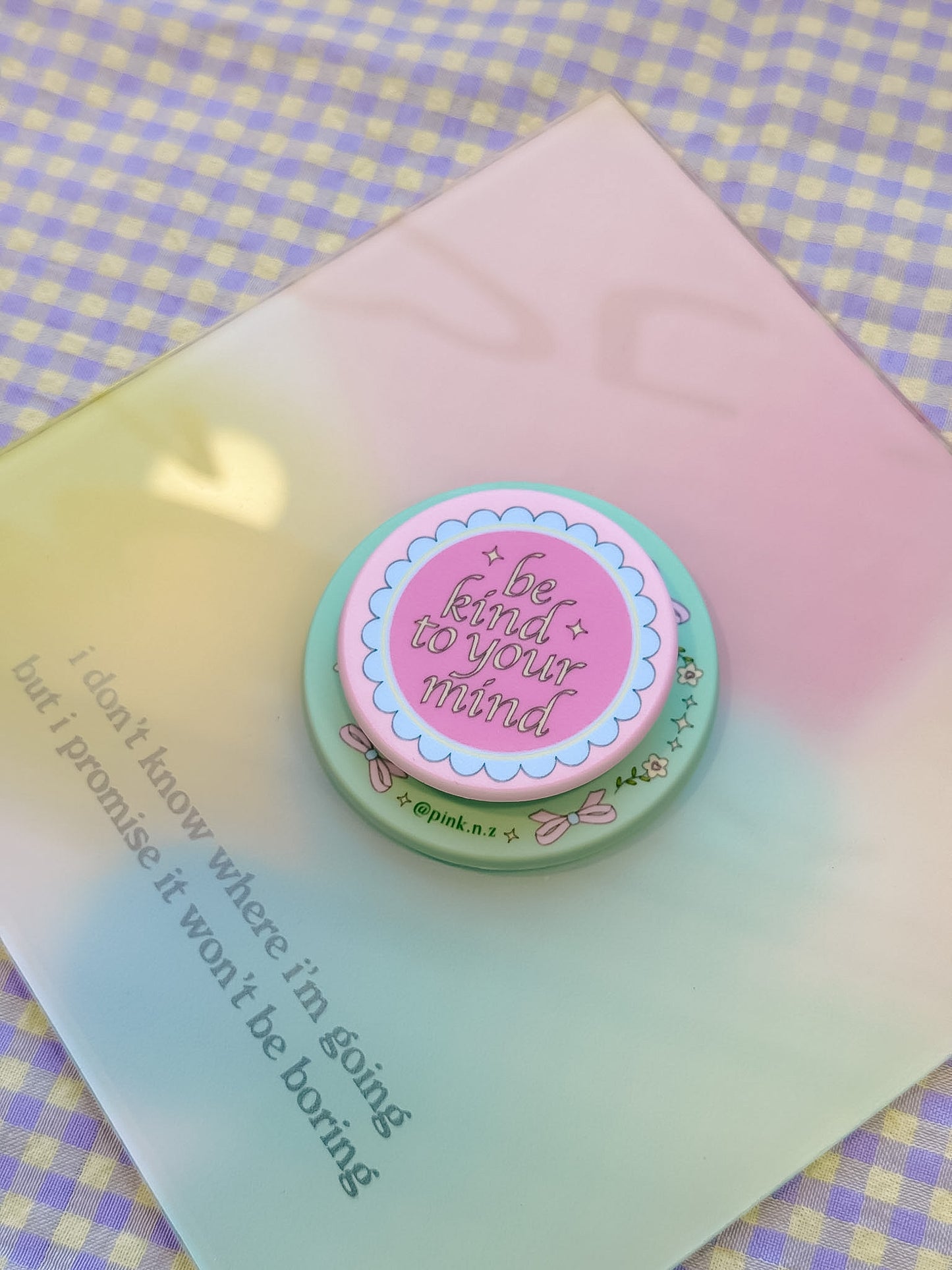 Positivity Round Matte Magnetic Phone Grip (complimentary Magnetic Ring sticker)